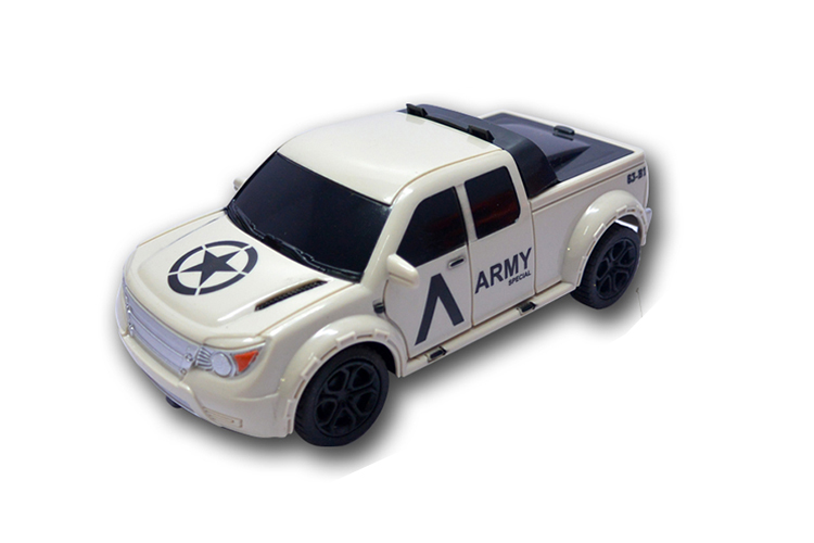 Promotional custom 1:32 4 ways r/c military pickup truck w/ batteries