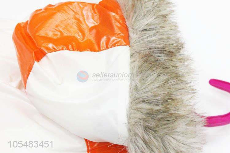 Factory supply white and orange pet winter coat dog apparel