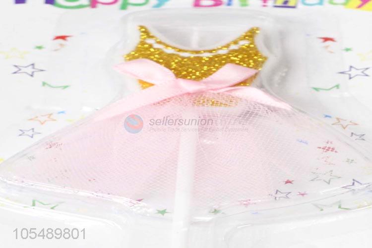 Top Sale Princess Dress Shape Happy Birthday Candle