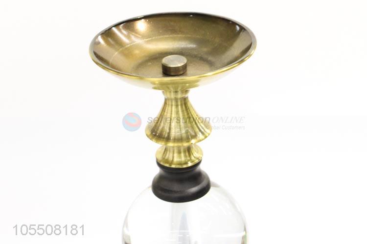 Manufacturer custom golden iron candlestick crystal candle holder