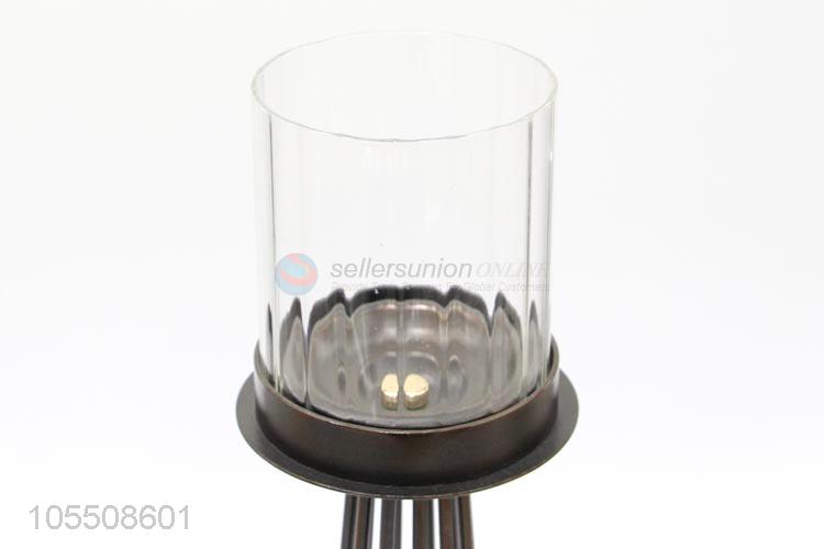 New design modern indoor decor black metal candle holder