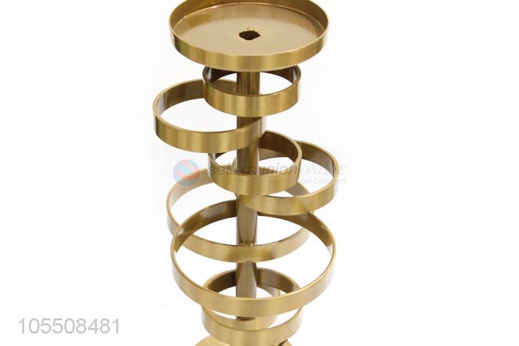 Popular promotional golden iron candlestick metal candle holder