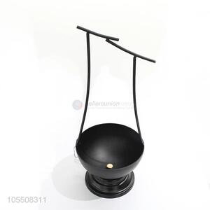 High sales black portable metal iron vase for home decor