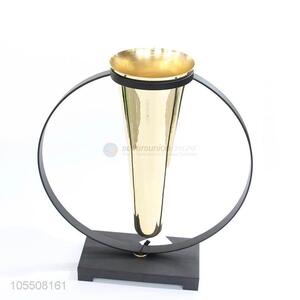 High-grade home decorative golden modern metal flower vase