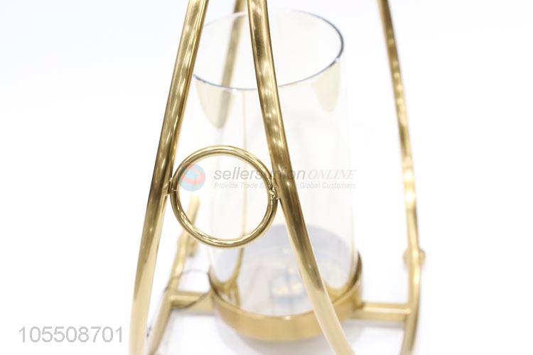 Wholesale golden iron candlestick modern metal candle holder