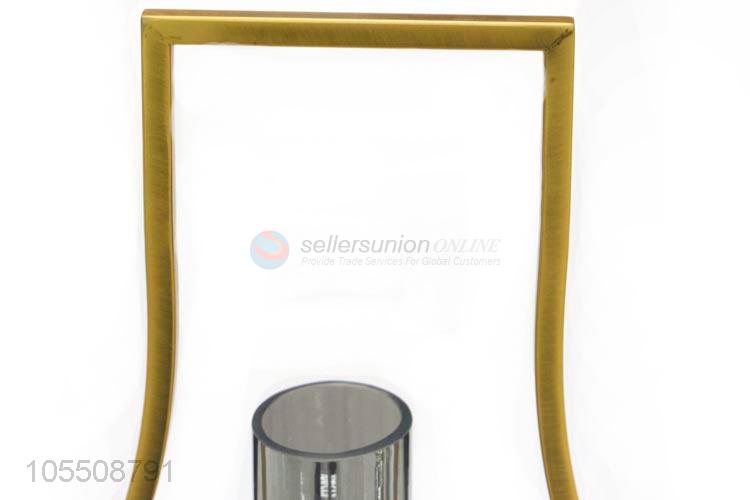 Wholesale custom home decorative golden metal portable flower vase