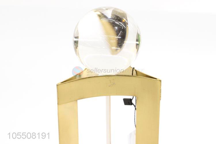 Low price golden iron furnishing article with crystal ball