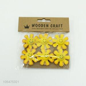 Good Sale Cartoon Flower Shape Wooden Clip Photo Clip