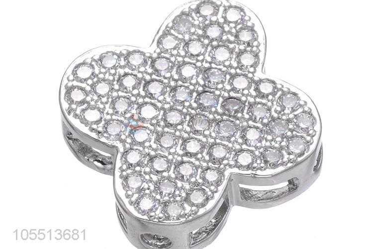 Delicate Design Four Leaf Clover Bangle Bracelet Charm Best Hole Spacer Bead