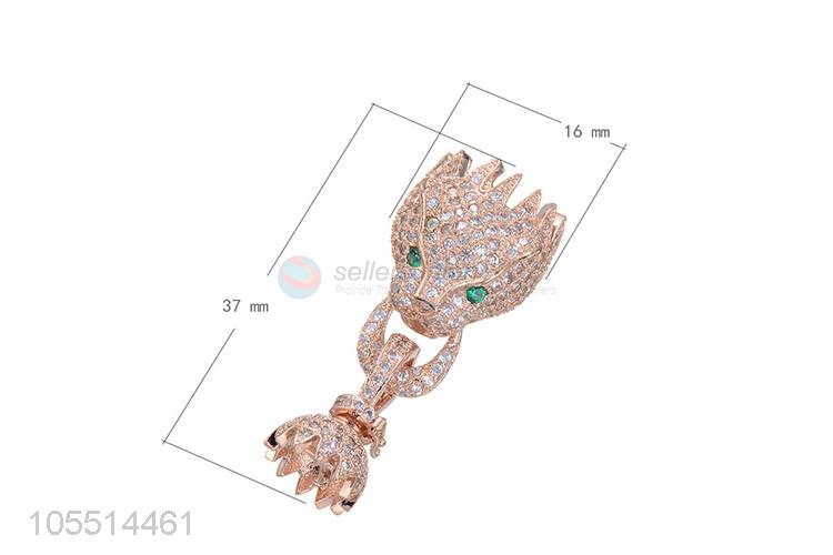 Unique Design Leopard Head Diamond Necklace Pendant Fashion Accessories