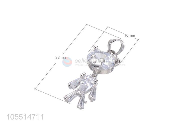 Wholesale Cartoon Bear Diamond Necklace Pendant Jewelry Fashion DIY Accessories