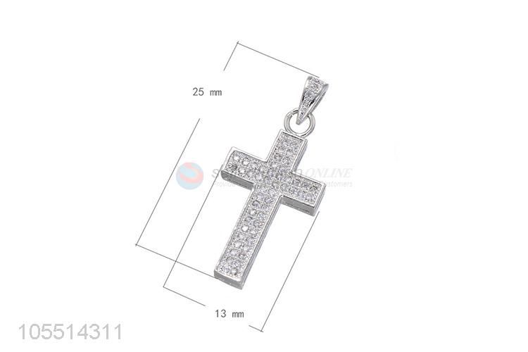 Wholesale Cross Shape Inlay Zircon Necklace Pendant Fashion Accessories