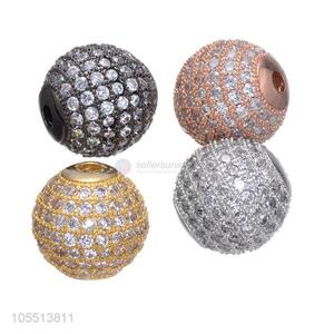 Popular Ball Shape Diamond Bracelet Beads Bangle Charm Hole Spacer Bead