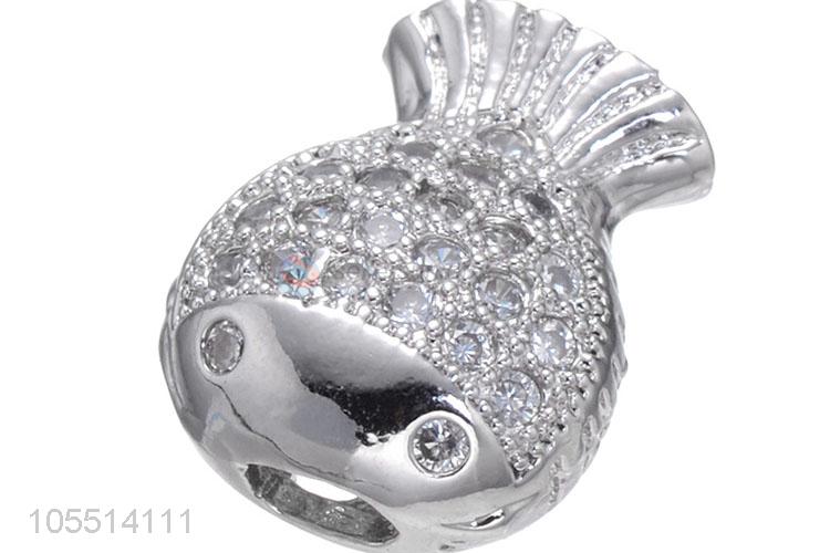 Fish Shape Hollow Out Hole Spacer Bead Bracelet Beads Bangle Charm