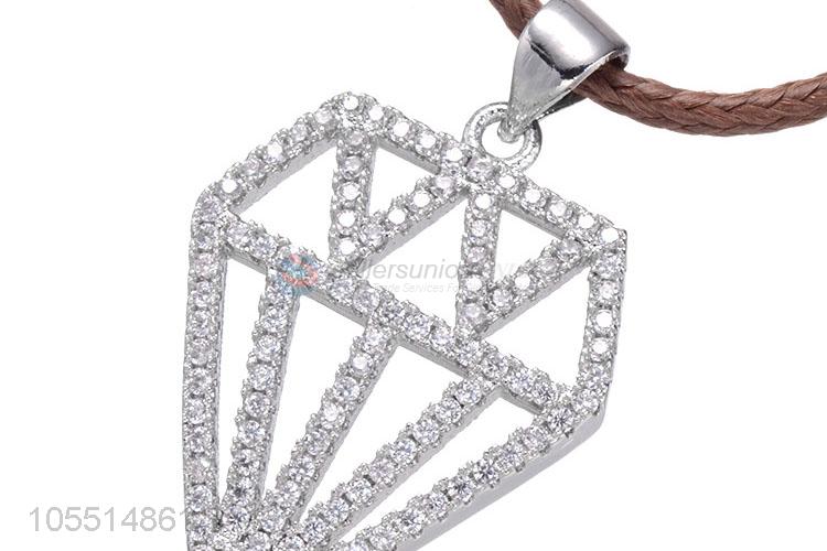 Best Diamond Shape Inlay Zircon Pendant DIY Diamond Necklace Accessories