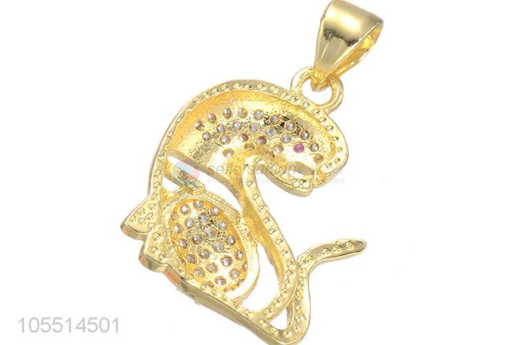 Cute Leopard Design Diamond Pendant Fashion DIY Jewelry Accessories