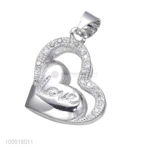 Lovely Heart Shape Inlay Zircon Jewelry Pendant Best Necklace Accessories