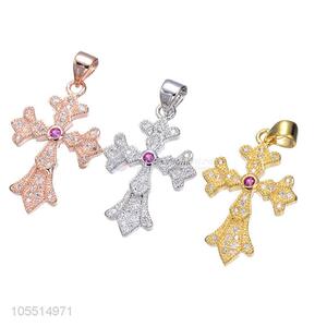 Wholesale Cross Inlay Zircon Pendant Fashion Jewelry Accessories