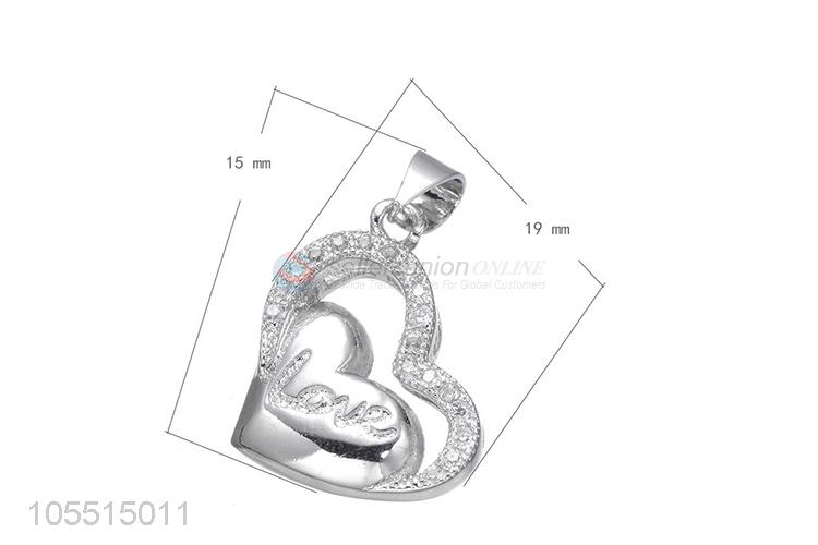 Lovely Heart Shape Inlay Zircon Jewelry Pendant Best Necklace Accessories