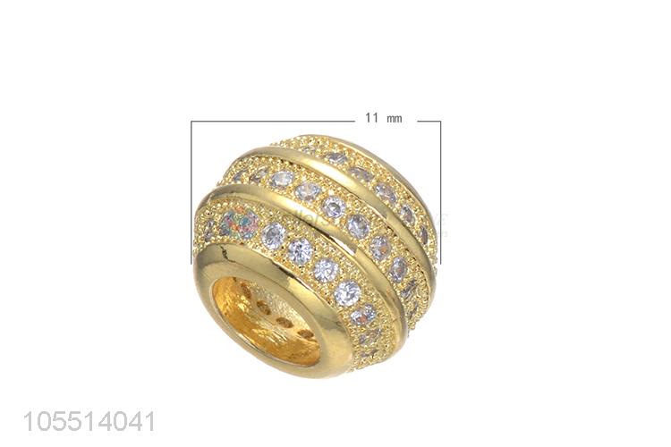 Fashion Bracelet Charm Inlay Zircon Hole Spacer Bead