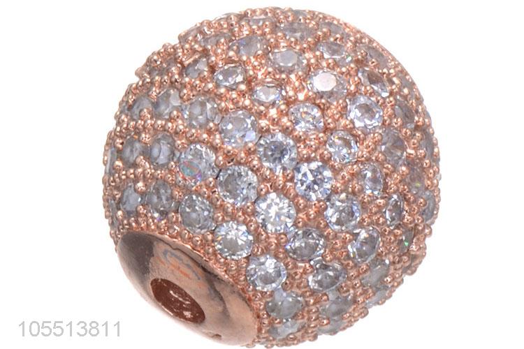 Popular Ball Shape Diamond Bracelet Beads Bangle Charm Hole Spacer Bead