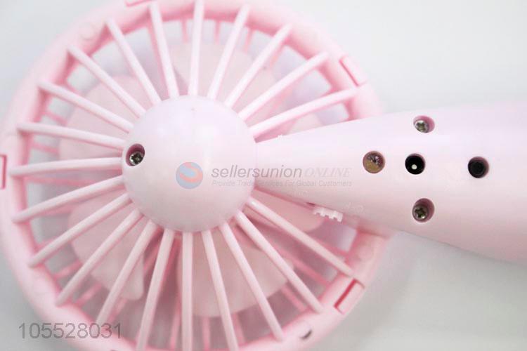 Factory Price Girl Pink Mini Hand-held Fan with USB Charging