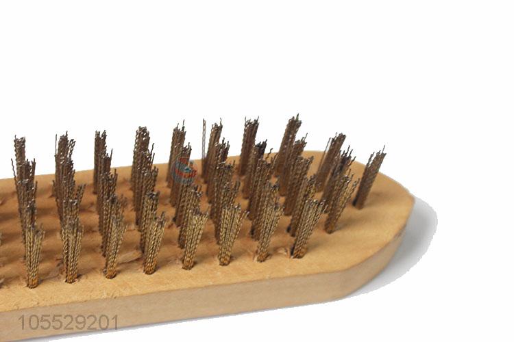 Latest design wooden handle steel wire brush rust removing brush