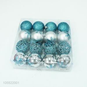 Hot selling 16pcs Christmas ornaments plastic glitter balls