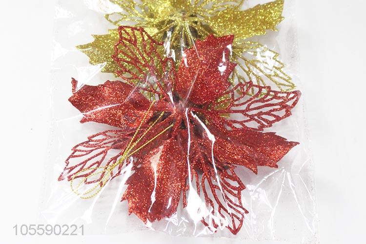Custom Beautiful Plastic Flower Christmas Hanging Ornament