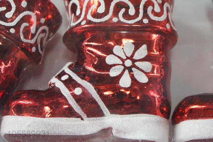Newest 3 Pieces Christmas Shoes Plastic Xmas Hanging Tree Ornaments