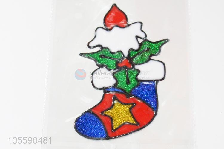 Best Quality Colorful Christmas Sock Shape Jelly Sticker