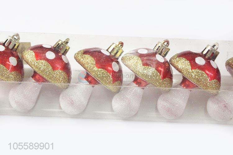 Custom Plastic Mushroom Shape Christmas Decoration Ornament