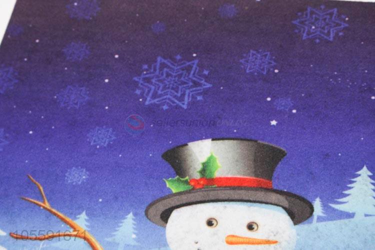 Bottom Price Snowman Pattern Non-woven Fabric Floor Mat Door Mat