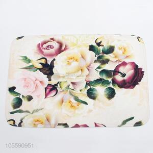 Wholesale Cheap Rose Flower Floor Mat for Living Room Bedroom