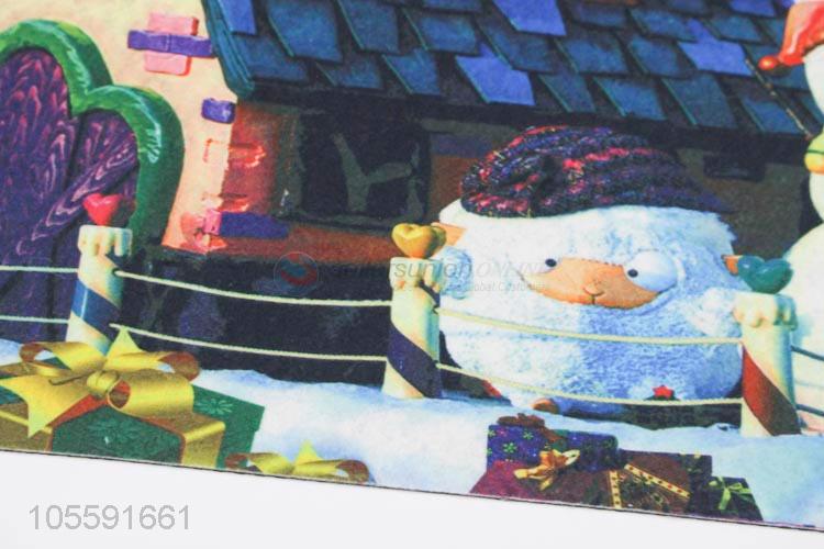 Cheap Price Snowman Christmas Pattern Non-woven Fabric Floor Mat Door Mat