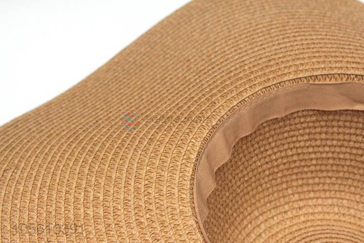 Wholesale women beach cap summer sun straw hat with wide brim