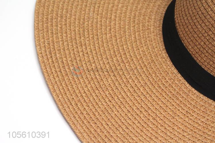 Wholesale women beach cap summer sun straw hat with wide brim