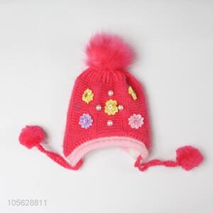 Wholesale Beautiful Winter Knitted Earmuffs Hat For Litter Girls