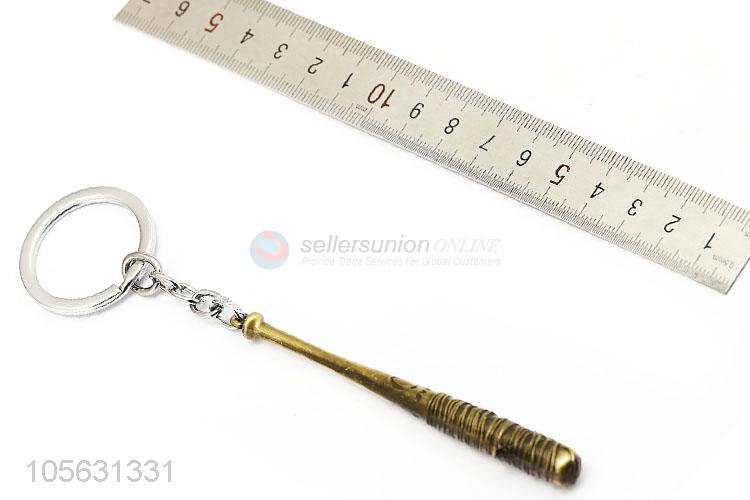 Unique Design Baseball Bat Shape Zinc Alloy Key Chain