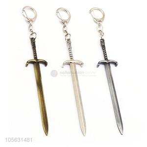 Fashion Design Long Sword Shape Zinc Alloy Key Chain Pendant