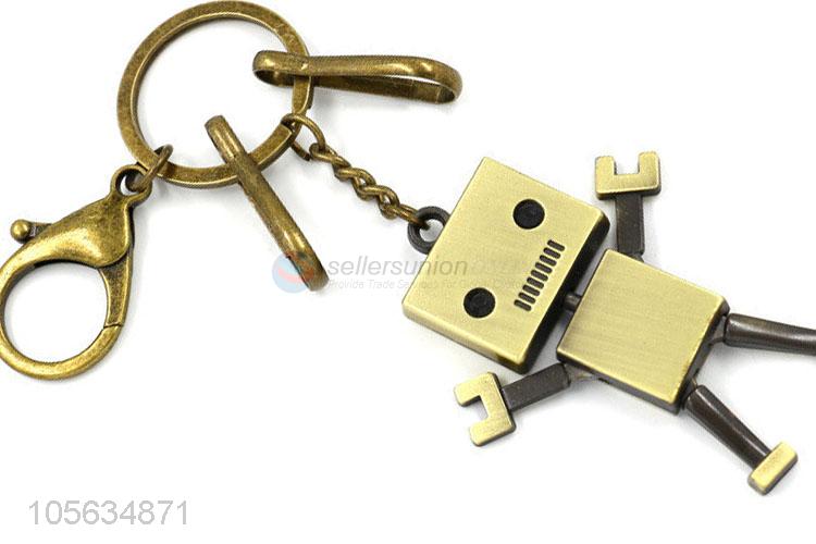 China maker men vintage matte zinc alloy robot shape key ring key chain