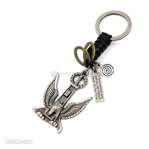 High quality retro matte alloy eagle shape key ring key holder for men