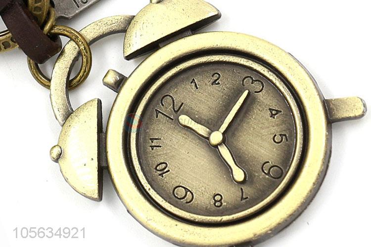 Outstanding quality matte alloy alarm clock shape key ring key holder for men