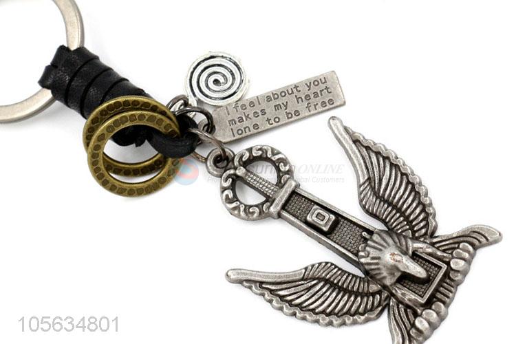 High quality retro matte alloy eagle shape key ring key holder for men