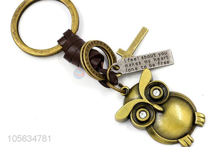 New design men favor retro alloy owl shape key chain key holder