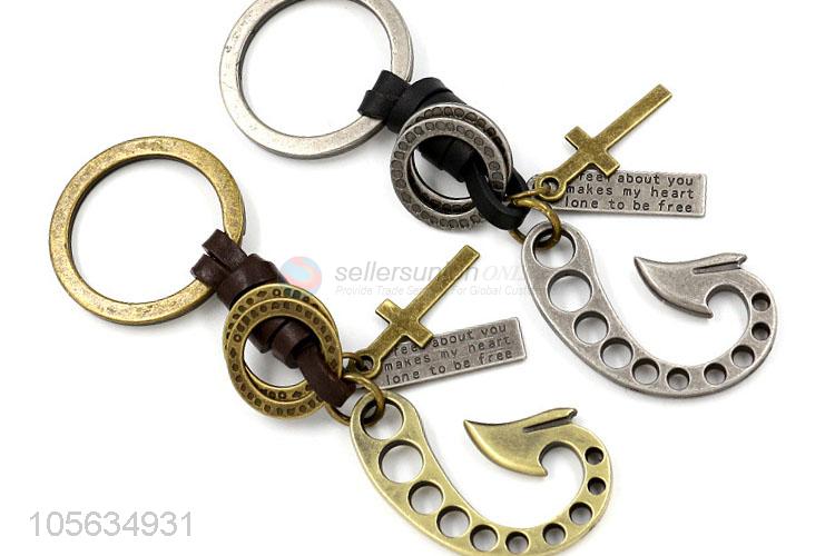 China manufacturer vintage alloy key chain matte key ring for men