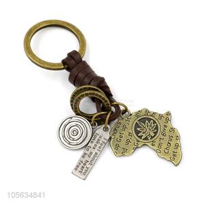 High class retro matte alloy letters charms key ring key holder for men