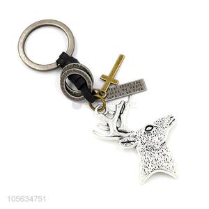 Competitive price men matte zinc alloy sika deer shape key ring key chain