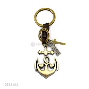 Top quality men favor retro alloy anchor shape key chain key holder