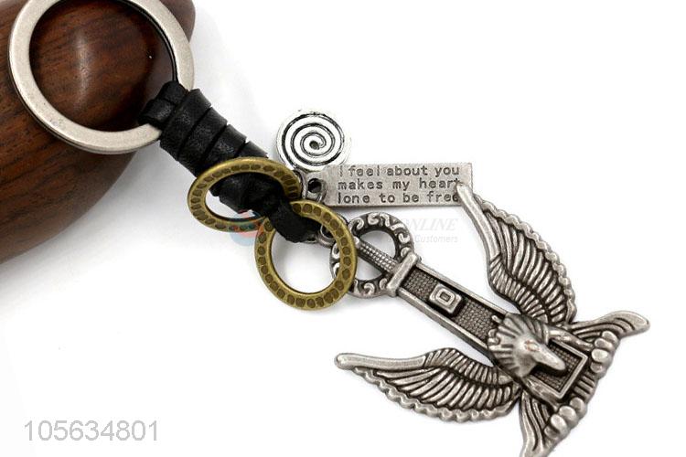 High quality retro matte alloy eagle shape key ring key holder for men